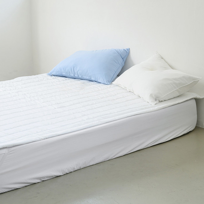 믹스앤매치 듀라론 트리플 냉감 누빔 고정 침대패드, 화이트