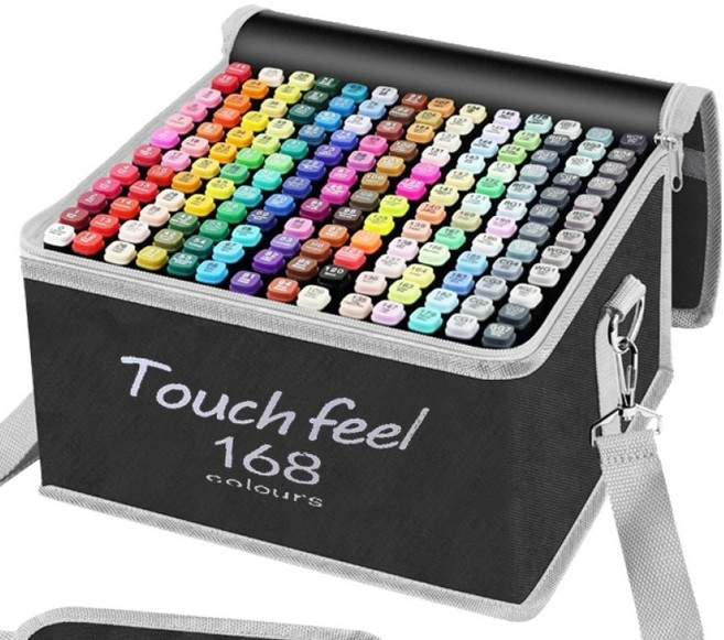 터치필 아트마카 디자인 마카펜 + 크로스백 세트, 168색, 1세트