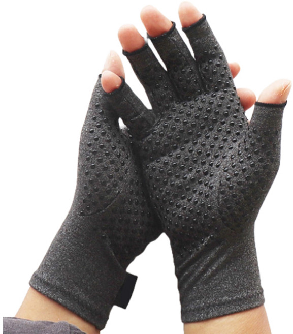 에이스샵 오픈핑거 반 압박장갑 세트 그레이, 1세트