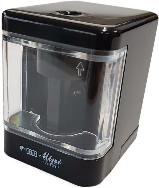 티티경인 미니 전동 연필깎이, 검정, 1개