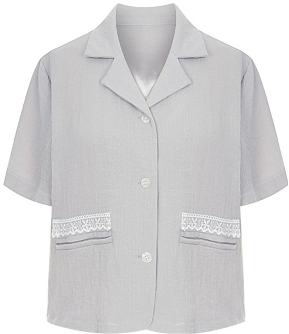 티뷰 여성용 레이스 포켓 린넨 자켓 V5B-CJK001