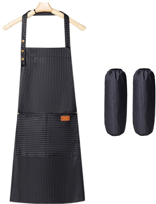 코히모 앞치마 + 토시 세트 5W0197, 블랙