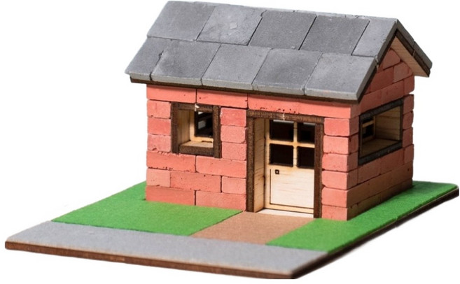 리얼브릭 DIY 미니어처 베이직하우스 집만들기, 레드브라운, 1개