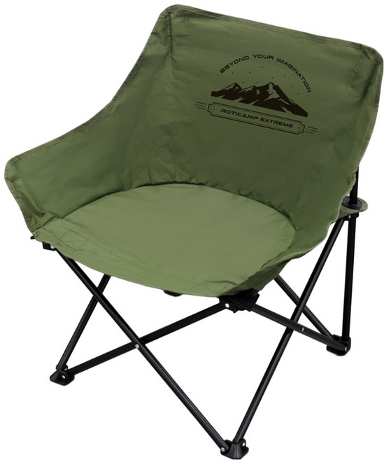 로티캠프 이지 와이드 접이식 경량 캠핑 의자, 카키, 1개