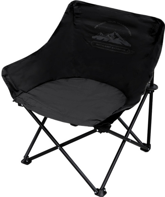 로티캠프 이지 와이드 접이식 경량 캠핑 의자, 블랙, 1개