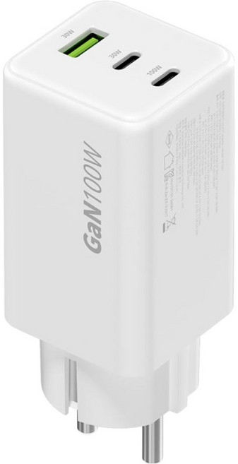주파집 USB PD 100W PPS GaN 초고속 접지 멀티 충전기 미니 HCG05, 화이트, 1개