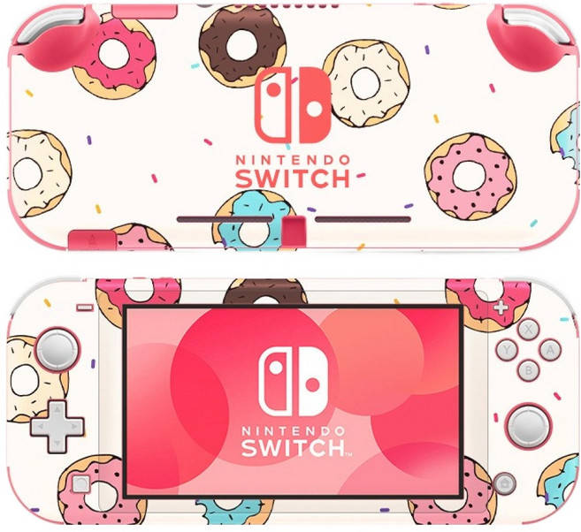 호후 닌텐도 스위치 라이트 커스터마이징 따러브 풀커버 쉴드 필름 스킨 전면 + 후면 세트, 02 도넛, 1세트
