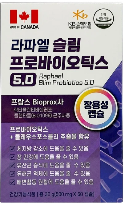 라파엘 슬림 프로바이오틱스 5.0 30g, 1개, 60정 - 쿠팡
