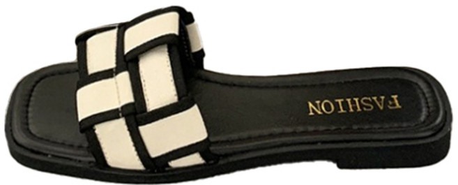 피어니스트 여성용 모티브 스퀘어 위브 플립플롭 슬리퍼