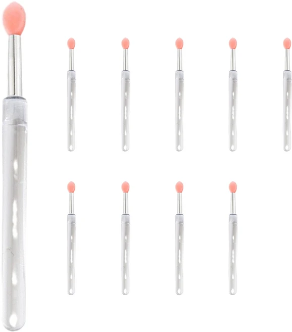 하비에 메이크업 실리콘 립브러쉬, 10개, 연핑크 - 쿠팡