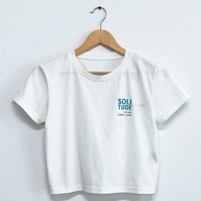 반에이크 여성용 라운드넥 프린트 반팔 티셔츠