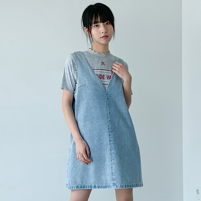 반에이크 여성용 날날이 넥후라이스 반팔 티셔츠