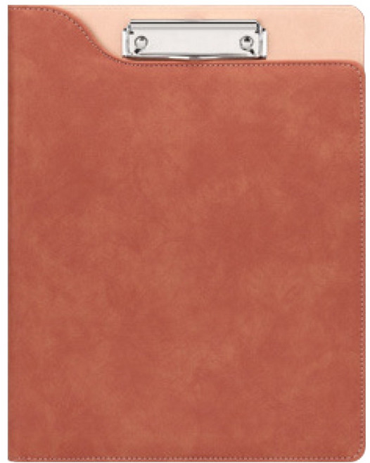 틴코 폴더 가죽 양면형 클립보드 A4, 브라운, 1개