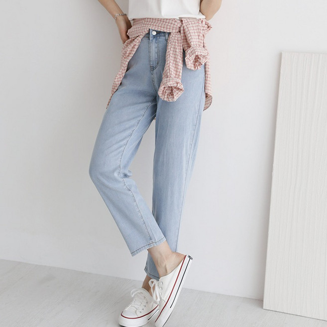 앤드스타일 여성용 썸쿨진No.6 쿨링청 히든밴딩 배기 데님 팬츠 264469