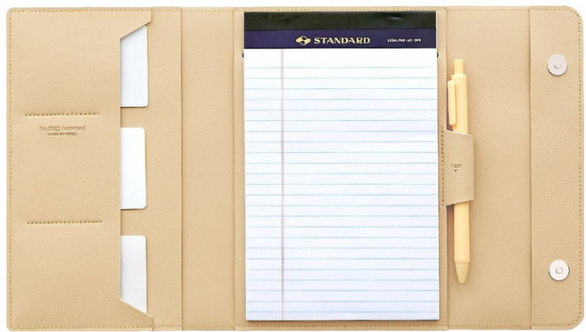 퍼니메이드 오피스 가죽 노트패드 커버 + 속지 A5 + 펜 세트, 바닐라 크림, 1세트