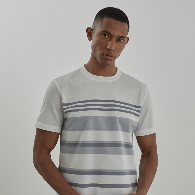 인디안 남성용 스트라이프 라운드 티셔츠 MIUAS5M3361