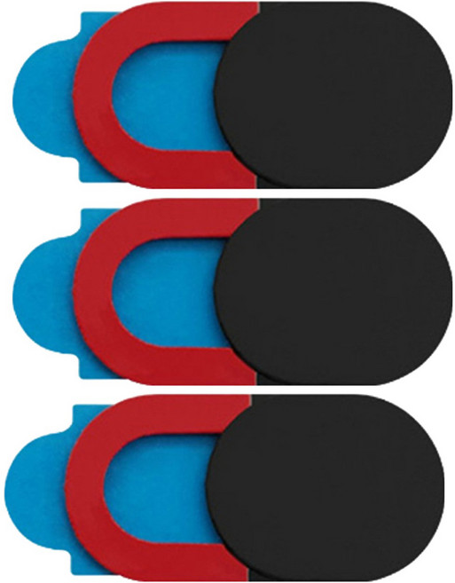 디미스 깔끔한 웹캠커버 3in1, 블랙레드, B1-S1