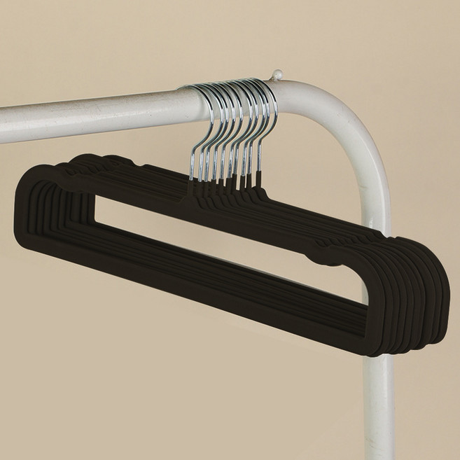 머니풀 미끄럼방지 논슬립 바지걸이 옷걸이, MF블랙, 10개