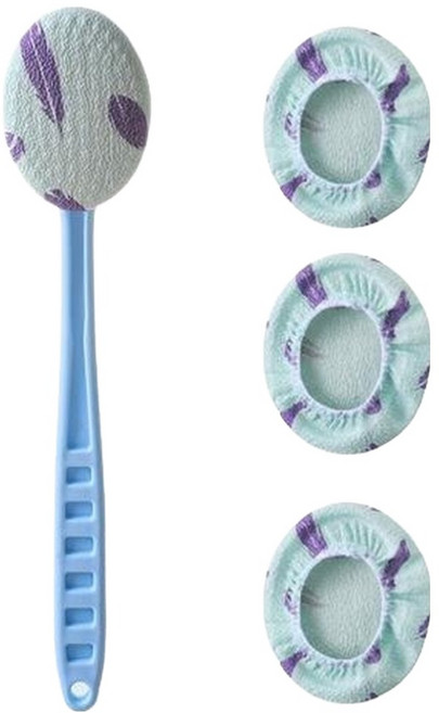 셀리빙 때타올 등밀이 + 등자루 리필 3p 세트 370 x 105 x 75 mm, 블루, 1세트