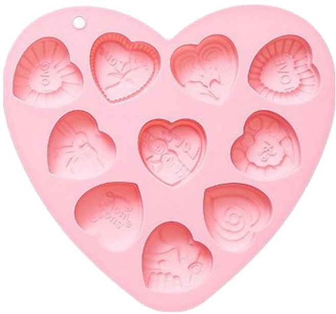 이홈베이킹 하트모양 실리콘몰드 10종, 1개, 랜덤발송