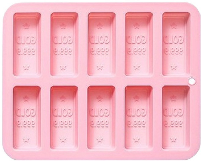 이홈베이킹 골드바 실리콘몰드 10구, 랜덤발송, 1개
