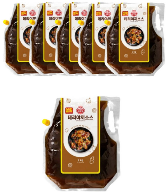 오뚜기 실쏙 데리야끼소스 스파우트팩, 2kg, 6개