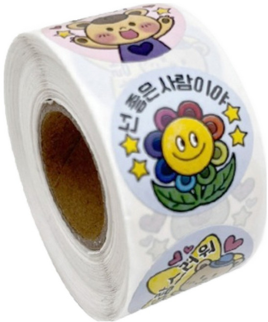 아이스크림미디어 민화샵 칭찬 롤 스티커, 싱송쌤송, 10개