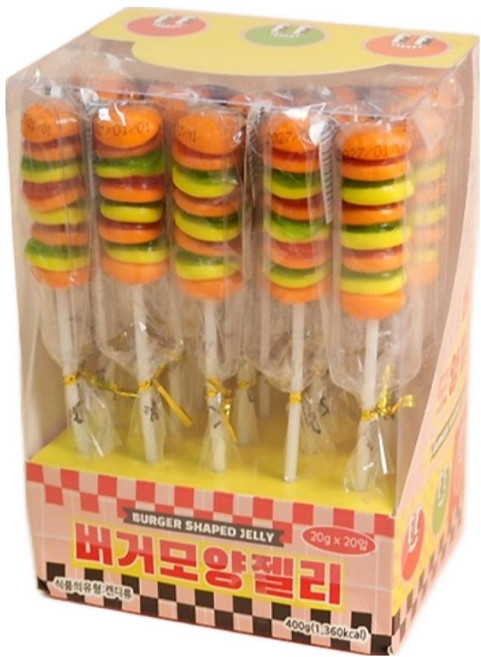 쫄깃한 버거모양 젤리 20개입, 400g, 1개