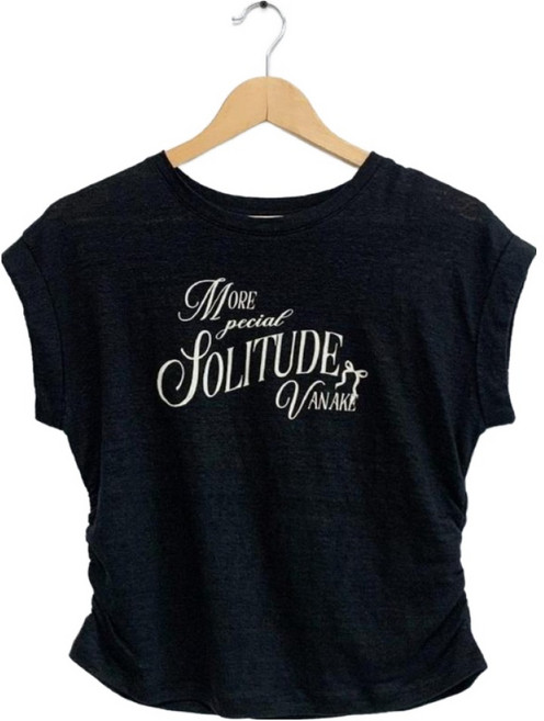 반에이크 여성용 린넨 사이드 셔링 반팔 티셔츠