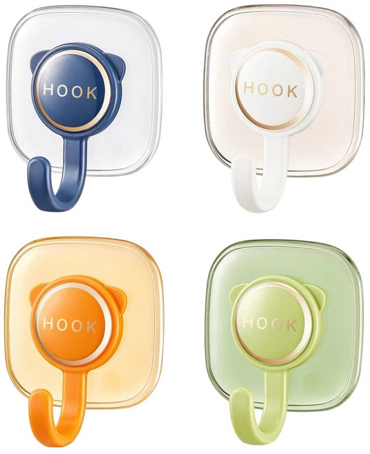 피어니스트 접착식 무타공 후크 다용도 걸이, 고양이, 4개