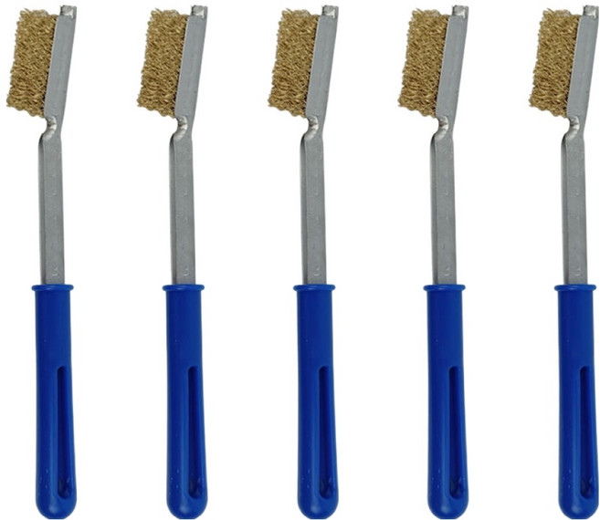 월드크린 컬러 손잡이 철 브러쉬 소, 랜덤발송, 5개