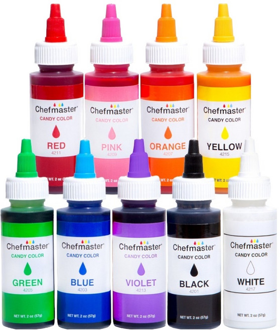 셰프마스터 캔디컬러 지용성 식용색소 컬러 57g x 9종 세트, 1세트, 513g