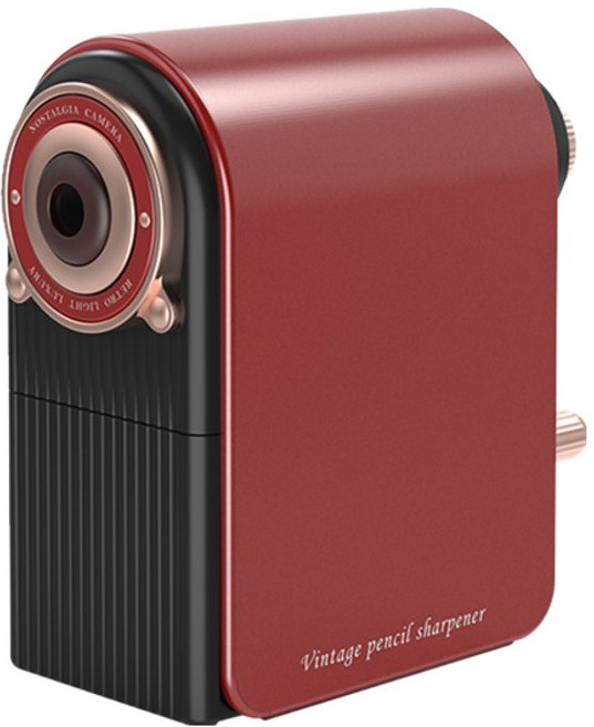 델리 7단 심조절 전문가용 빈티지 미술 연필깎이, 빈티지레드, 1개