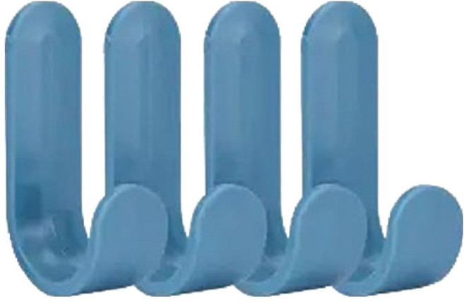 피어니스트 J자형 무타공 접착 후크, 4개