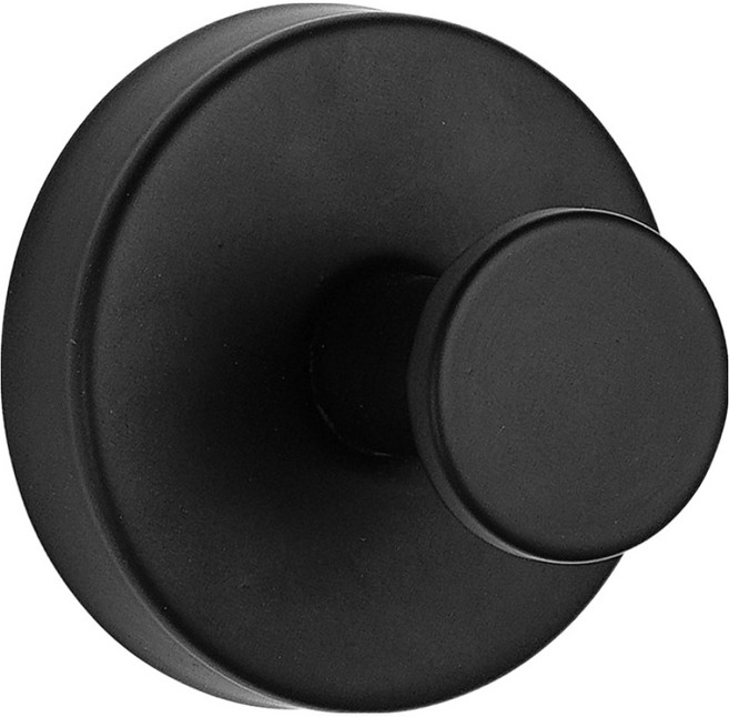 한봄누리 무타공 부착 흡착식 모던 무광 스텐 후크 걸이, 블랙, 1개