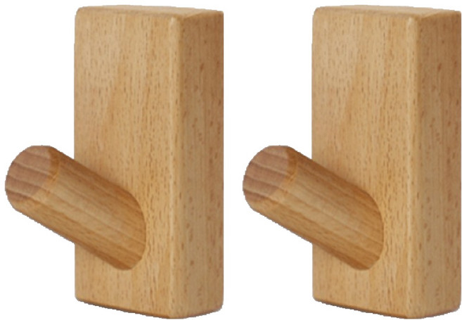 르벤라움 원목 후크 벽걸이 4 x 2 x 8 cm, 우드, 2개