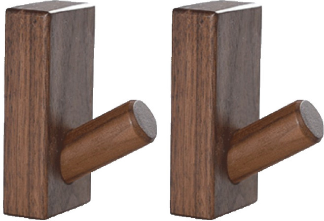 르벤라움 원목 우드후크 벽걸이 4 x 2 x 8 cm, 다크우드, 2개