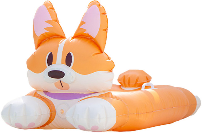 펫트리움 강아지 물놀이 수영 몽실이 튜브, 오렌지, 1개