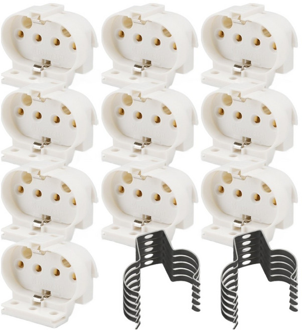 FPL용 소켓 형광등 4핀 전용 전원 커넥터 10p + 소켓고리 10p 세트, 1개