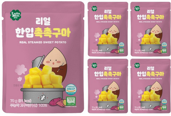 룰루맘 리얼 한입촉촉구마 고구마맛, 70g, 5개