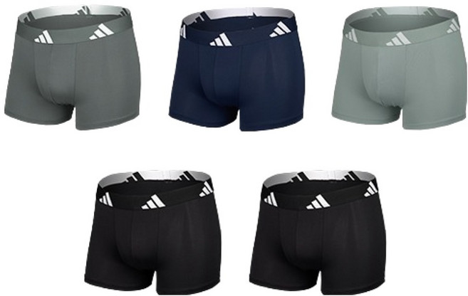 아디다스 남성용 냉감 통기성 에센셜 메쉬 드로즈 5종 세트