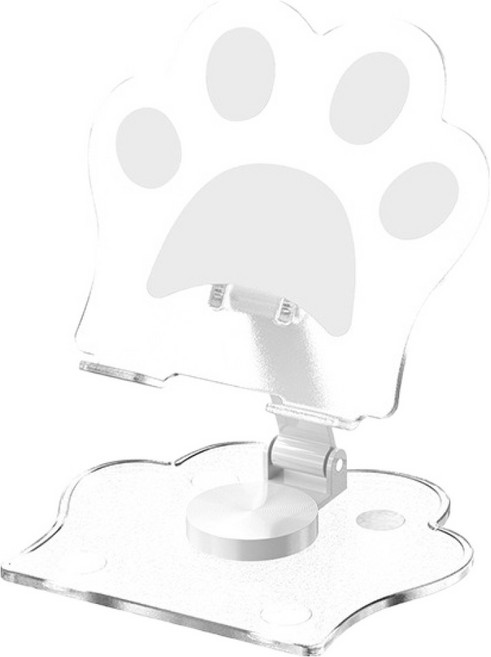 세컨드베스트 귀여운 고양이 스탠드 태블릿거치대 S, 화이트, 1개