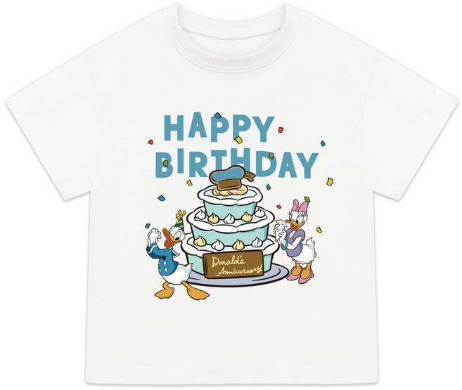 Little rabbit 兒童透氣家庭D生日祝賀短袖T恤