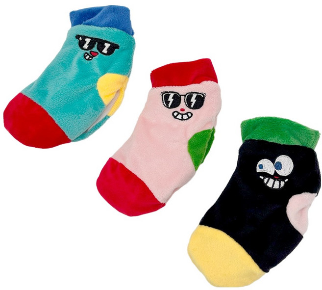 둥둥펫 반려동물 노즈워크 킁킁양말 장난감 3종 세트, 블랙, 핑크, 블루, 1세트