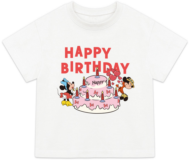 Little rabbit 兒童透氣家庭D生日祝賀短袖T恤