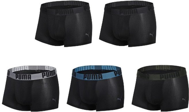 푸마바디웨어 빅사이즈 포함 남성용 블랙패키지 에어홀 인견 드로즈 5종 세트