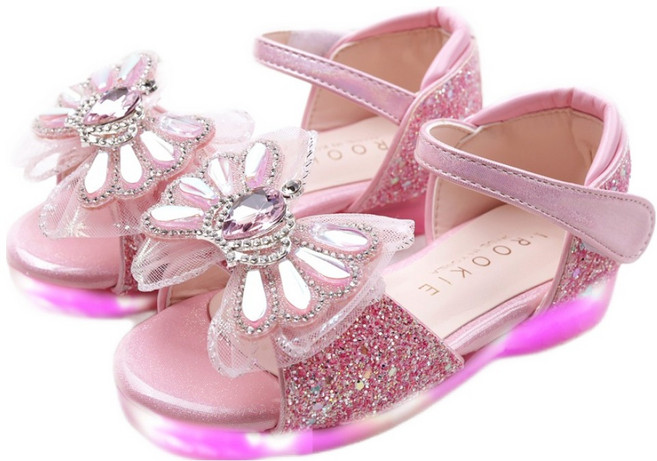 풋풋 여아용 로얄크라운 LED 샌들
