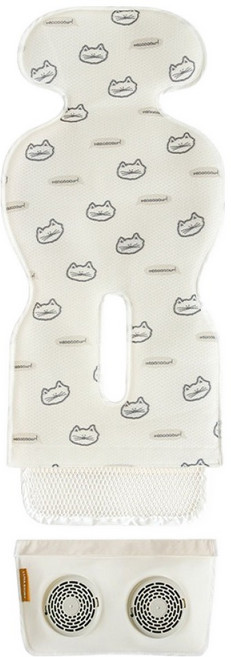 루나스토리 간편세탁 유모차 통풍 쿨시트 + 듀얼모터 라이너 세트, 고양이, 1세트