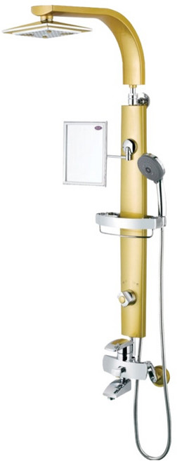 다인이엔지 두진 다용도 선반형 욕실 해바라기 샤워수전 골드 DB5090 방문설치, 1개