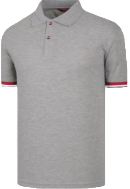 UNIREX 男女通用 線條點綴 30支三色短袖Polo衫, 灰色